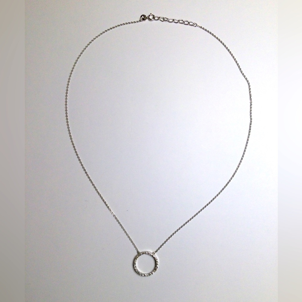 Sterling Silver & Cubic Zirconia 18” Necklace